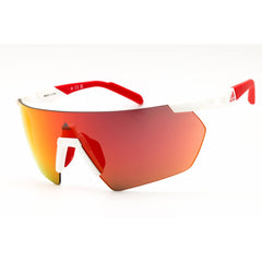 Adidas Unisex Sunglasses - White/Red Injected Propionate Half Rim Frame | SP0062 24L