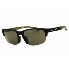 Adidas Unisex Sunglasses - Matte Black Rectangular Shape Half Rim Frame | SP0068 02N