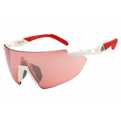 Adidas Unisex Sunglasses - White Sport Wraparound Shape Half Rim Frame | SP0077 21L