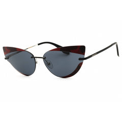 Adidas Women's Sunglasses - Matte Black Metal Cat Eye Half Rim Frame | OR0016 02A