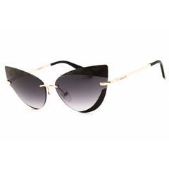 Adidas Women's Sunglasses - Black/Gold Metal Cat Eye Shape Half Rim Frame | OR0016 05B