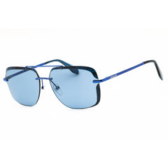 Adidas Men's Sunglasses - Shiny Blue Metal Rectangular Half Rim Frame | OR0017 90V