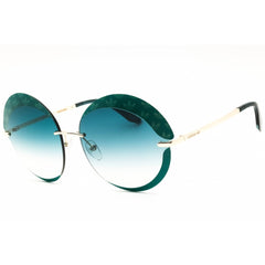 Adidas Women's Sunglasses - Dark Green/Silver Round Shape Half Rim Frame | OR0019 98P