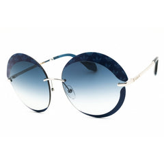 Adidas Women's Sunglasses - Blue/Silver Metal Round Shape Half Rim Frame | OR0019 92W