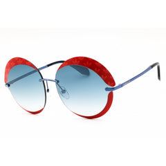 Adidas Women's Sunglasses - Red/Violet Metal Round Shape Half Rim Frame | OR0019 68C