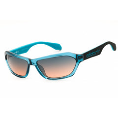 Adidas Unisex Sunglasses - Shiny Turquoise Rectangular Full Rim Frame | OR0021 87W