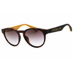 Adidas Unisex Sunglasses - Havana/Black/Orange Round Shape Full Rim Frame | OR0025 56G