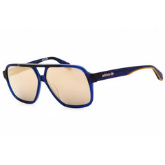 Adidas Men's Sunglasses - Matte Blue Acetate Rectangular Full Rim Frame | OR0066 91G
