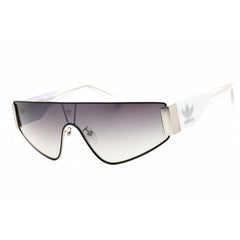 Adidas Unisex Sunglasses - Black/Silver/White Shield Shape Full Rim Frame | OR0077 05C