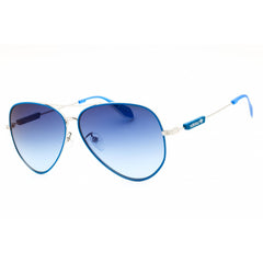 Adidas Unisex Sunglasses - Blue/Silver Metal Aviator Shape Full Rim Frame | OR0085 92X
