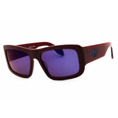 Adidas Unisex Sunglasses - Shiny Bordeaux Rectangular Full Rim Frame | OR0090 69X