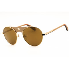 Adidas Unisex Sunglasses - Matte Deep Gold Metal Round Full Rim Frame | OR0092 31G