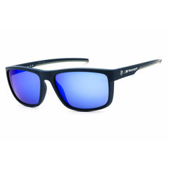 BMW Men's Sunglasses - Matte Blue Sport Wraparound Shape Full Rim Frame | BS0037 91X