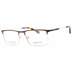 Gant Men's Eyeglasses - Rectangular Shape Grey/Beige Metal Full Rim Frame | GA3263 020
