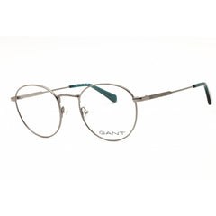 Gant Unisex Eyeglasses - Round Shiny Dark Ruthenium Metal Full Rim Frame | GA3270 012