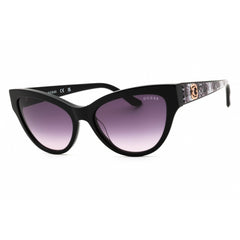 Guess Women's Sunglasses - Shiny Black Acetate Cat Eye Full Rim Frame | GU00112 01B