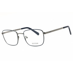 Guess Men's Eyeglasses - Blue/Grey Metal Rectangular Full Rim Frame | GU50074 092
