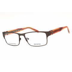 Guess Men's Eyeglasses - Matte Dark Nickeltin Rectangular Full Rim Frame | GU50082 007