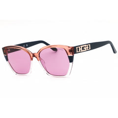 Guess Women's Sunglasses - Blue/Brown/Clear Rectangular Full Rim Frame | GU7912 92Y