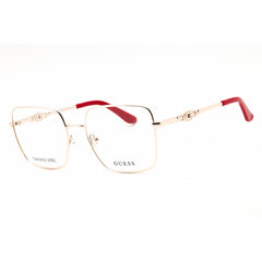 Guess Women's Eyeglasses - Pale Gold Metal Rectangular Full Rim Frame | GU2953 032