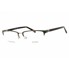 Guess Men's Eyeglasses - Matte Dark Green/Dark Havana Rectangular Frame | GU50191 097