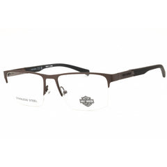 Harley Davidson Men's Eyeglasses - Matte Gunmetal Metal Half Rim Frame | HD00010 009