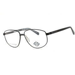 Harley Davidson Men's Eyeglasses - Matte Black Metal Oval Full Rim Frame | HD0977 002