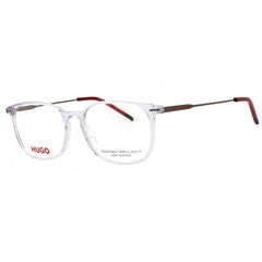 Hugo Men's Eyeglasses - Crystal/Grey/Red Plastic Oval Full Rim Frame | HG 1205 0900 00