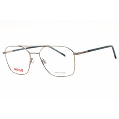 Hugo Men's Eyeglasses - Ruthenium Silver Metal Rectangular Frame | HG 1274 06LB 00