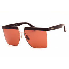 Max Mara Women's Sunglasses - Shiny Bordeaux Oversized Half Rim Frame | MM0071 69S