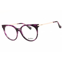 Max Mara Women's Eyeglasses - Violet/Gold Acetate Round Full Rim Frame | MM5107 083