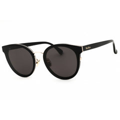 Max Mara Women's Sunglasses - Shiny Black Acetate Round Full Rim Frame | MM0104-K 01A