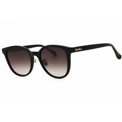 Max Mara Women's Sunglasses - Shiny Black Acetate Round Full Rim Frame | MM0105-K 01B