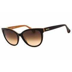 Max Mara Women's Sunglasses - Dark Brown Acetate Full Rim Cat Eye Frame | MM0058 50F