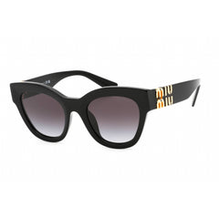 Miu Miu Women's Sunglasses - Black Acetate Cat Eye Full Rim Frame | 0MU 01YS 1AB5D1