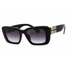 Miu Miu Women's Sunglasses - Black Rectangular Shape Full Rim Frame | 0MU 07YS 1AB5D1