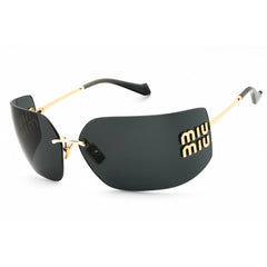 Miu Miu Women's Sunglasses - Gold Metal Rectangular Rimless Frame | 0MU 54YS 5AK5S0