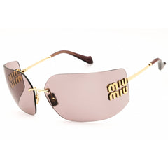 Miu Miu Women's Sunglasses - Gold Metal Rectangular Rimless Frame | 0MU 54YS 5AK06I