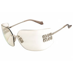 Miu Miu Women's Sunglasses - Silver Rectangular Shape Rimless Frame | 0MU 54YS 1BC10F