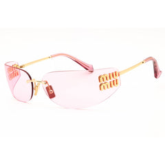 Miu Miu Women's Sunglasses - Gold Metal Oval Shape Rimless Frame | 0MU A51S 5AK90Y