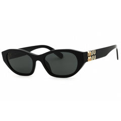 Miu Miu Women's Sunglasses - Black Acetate Full Rim Oval Frame | 0MU A03S 16K08Z