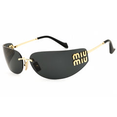 Miu Miu Women's Sunglasses - Gold Metal Dark Grey Lens Oval Frame | 0MU A51S 5AK5S0
