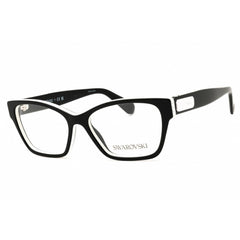 Swarovski Women's Eyeglasses - Black/White Rectangular Full Rim Frame | 0SK2013 1015