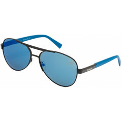 Timberland Men's Sunglasses - Matte Black Metal Aviator Full Rim Frame | TB9214 02D