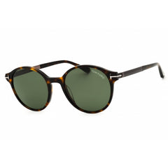 Tom Ford Men's Sunglasses - Dark Havana Acetate Round Full Rim Frame | FT1184 52N