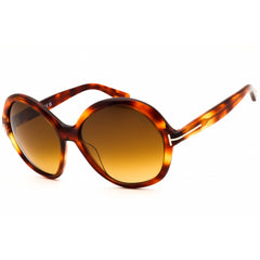 Tom Ford Women's Sunglasses - Red Havana Oversized Shape Full Rim Frame | FT1282 54F
