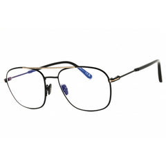 Tom Ford Men's Eyeglasses - Shiny Black Metal Oval Shape Full Rim Frame | FT5830-B 001