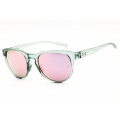 Under Armour Unisex Sunglasses - Green Crystal Round Full Rim Frame | UA SKYLAR B59