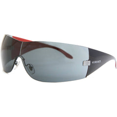Versace Unisex Sunglasses - Gunmetal Gray Shield Shape Rimless Frame | 0VE2054 100187