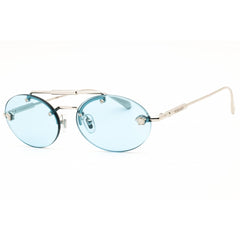 Versace Unisex Sunglasses - Silver Metal Oval Shape Rimless Frame | VE2295 1000-1